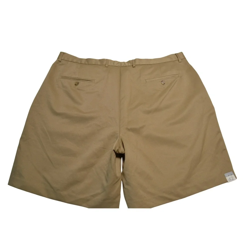 Daniel Cremieux Signature‎ Collection Men Khaki Poly Pleated Shorts Size 42